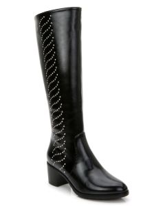 Tall Boots Studded Pattern Chunky Heels Adult