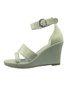 Croc Accent Platform High Wedge Heel Sandals